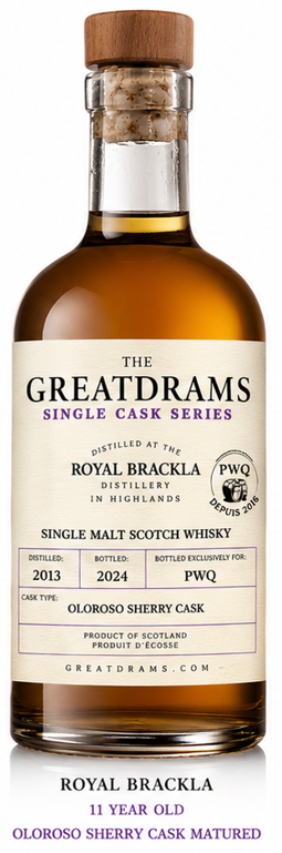 ROYAL BRACKLA 11 ANS – OLOROSO SHERRY CASK - Single Malt Scotch Whisky