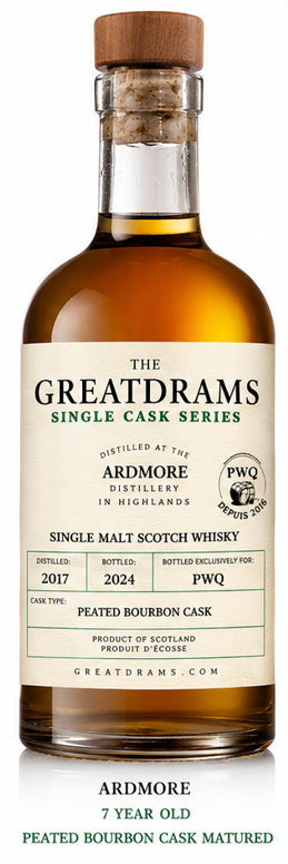 ARDMORE 7 ANS – PEATED BOURBON CASK - Single Malt Scotch Whisky