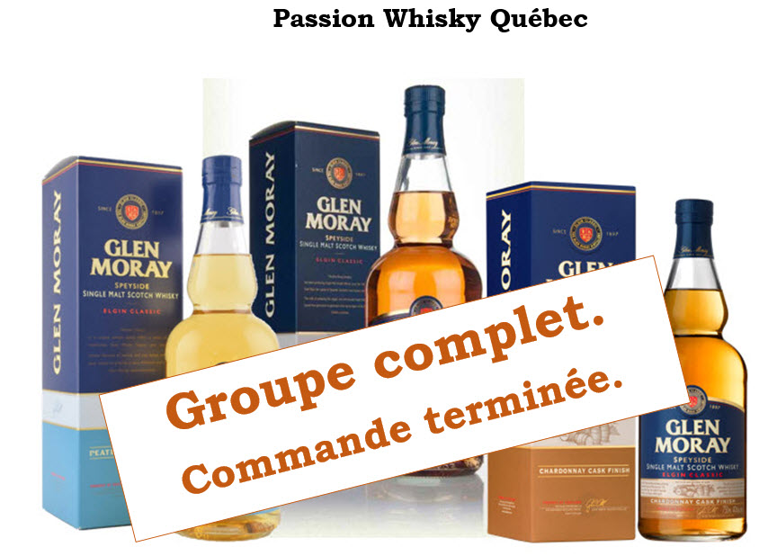 Terminé – 3 groupes de commande pour les produits Glen Moray