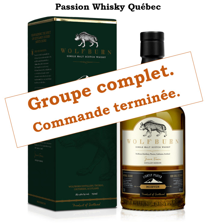 TERMINÉ – Groupe de commande : Wolfburn Morven – scotch whisky